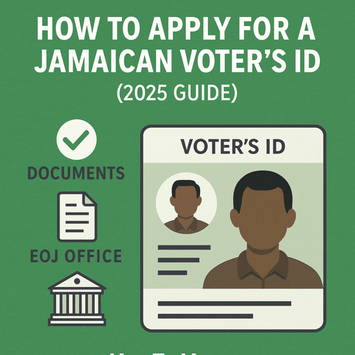 How to apply for a Jamaican Voter’s ID card in 2025 with documents, EOJ office, and HowToJA.com branding